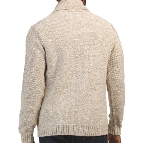 NEW PAOLO MONDO Made In Italy Knit Shawl Collar Cardigan ecru for men 563tn - Picture 2 of 2